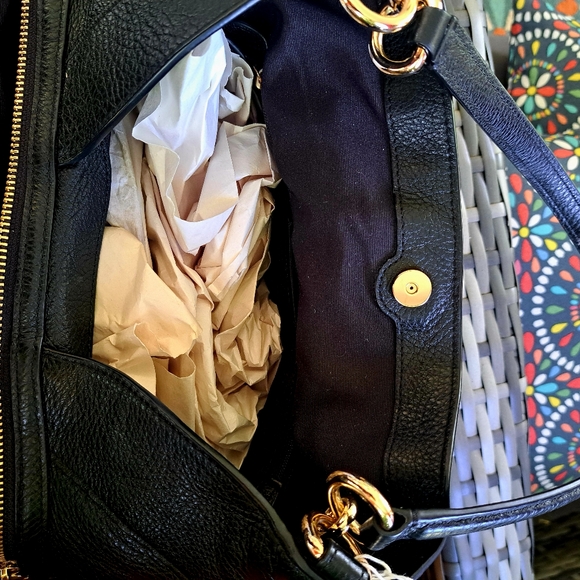 COACH LEXY Black Pebble Leather Shoulder Bag with Gourgous Gold Hardware NEW - Picture 15 of 17